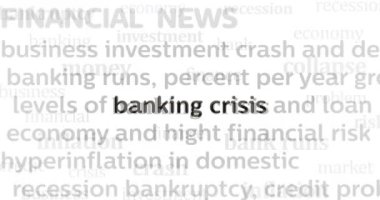 Bankacılık krizi enflasyon durgunluğu ve ekonomi uluslararası medyada manşet oldu. Ekranlardaki internet haber başlıklarının soyut kavramı. Kusursuz ve döngülü animasyon.