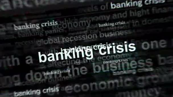 Bankválság Okozta Inflációs Recesszió Gazdaság Összeomlik Nemzetközi Médiában Absztrakt Koncepció — Stock videók