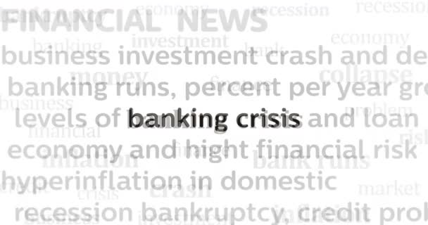 Kryzys Bankowy Recesja Inflacyjna Gospodarka Załamują Główne Wiadomości Międzynarodowych Mediach — Wideo stockowe