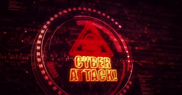Invasão Cibernética Hacking Vírus Conceito Digital Símbolo Violação Segurança Rede — Vídeo de Stock
