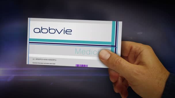 Poznan Polônia Outubro 2023 Abbvie Tablets Box Mãos Empresa Farmacêutica — Vídeo de Stock