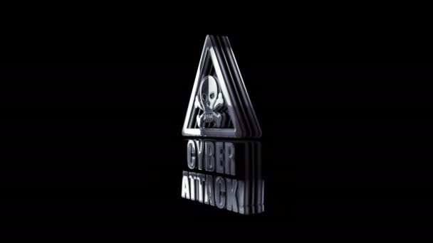 Ataque Cibernético Hacking Vírus Segurança Rede Alerta Violação Metal Dourado — Vídeo de Stock