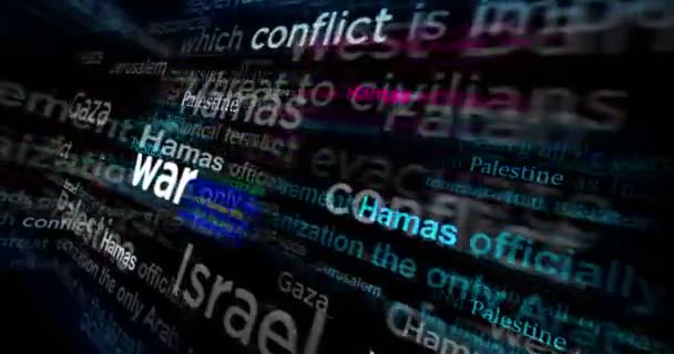 Izrael Krize Palestinských Konfliktů Hamásu Titulek Zprávy Tituly Mezinárodní Média — Stock video
