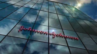 New Brunswick, New Jersey, 1 Kasım 2023 Johnson ve Johnson Şirketi 'nin cam kaplama döngüsü hızlandırma kavramı. İlaç şirketinin logosu 3 boyutlu, pürüzsüz ve çevrilebilir..
