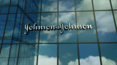 New Brunswick, New Jersey, 1 Kasım 2023 Johnson ve Johnson Şirketi 'nin cam bina konsepti. İlaç şirketinin ön cephedeki logosu 3D..