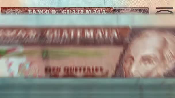 グアテマラのケツァルマネーは紙幣で機械を数えています クイック1000 Dop通貨のノートは回転します ビジネスと経済 コンセプト ループ可能でシームレスな背景 — ストック動画