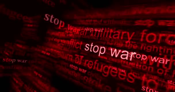 Stop War Peace Freedom More Violence Headline News International Media — Stock Video