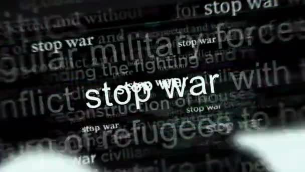 Stop War Peace Freedom More Violence Headline News International Media — Stock Video