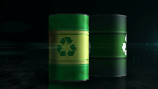 Recyclage Écologie Réutilisation Barils Concept Environnement Vert Recyclage Des Conteneurs — Video