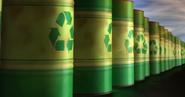 Переробка Екології Повторно Використовує Стволи Ряд Безшовної Циклічної Концепції Зелене — стокове відео