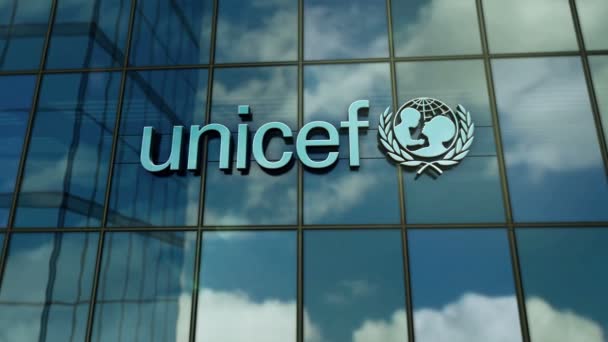 Nueva York Nueva York Noviembre 2023 Unicef Organization Headquarters Glass — Vídeos de Stock