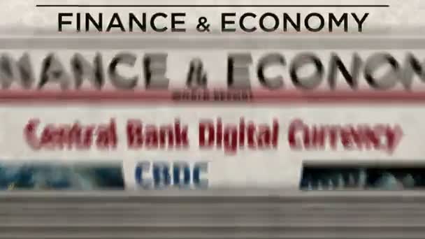 Cbdc Merkez Bankası Dijital Para Birimi Şifreli Para Günlük Gazete — Stok video