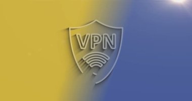 VPN, doğal gölgeli sanal ağ iletişim sembolü. Siber teknoloji ikonu döngülenebilir ve kusursuz soyut konsept. 3D ışık ve gölge nesne.