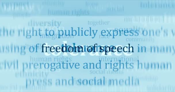 Wolność Słowa Wolność Prawa Człowieka Tolerancja Niepodległość Nagłówek Wiadomości Tytuły — Wideo stockowe