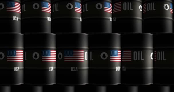 Usa Rohöl Treibstoff Barrel Reihe Nahtlose Und Lückenlose Konzept Amerikanisches — Stockvideo
