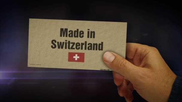 Fabricado Suiza Caja Mano Producción Fabricación Entrega Fábrica Productos Importación — Vídeos de Stock