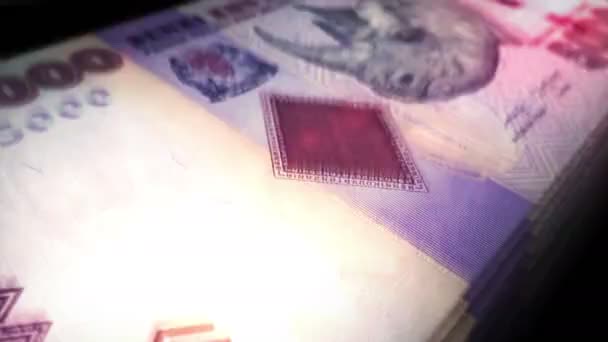 Χρήματα Της Τανζανίας Μετράνε Τραπεζογραμμάτια Tzs Γρήγορη Σημείωση Μετρητών Μετράνε — Αρχείο Βίντεο