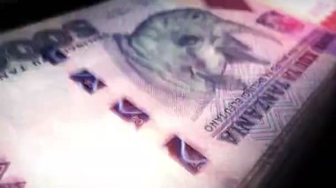 Tanzanya parası Tanzanya şilin para sayımı. TZS banknotları. Hızlı para sayım makro döngüsü. İş, finans ve ekonomi. Döngüsüz ve pürüzsüz bir kavram.
