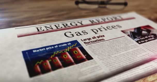 Gaz Fiyatları Enerji Pazarı Günlük Akaryakıt Işi Gazetesi Masada Manşetler — Stok video