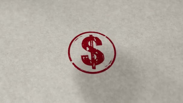 Символ Доларової Марки Петлястий Безшовний Ручне Штампування Сша Американські Гроші — стокове відео