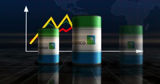 Posen Polen Dezember 2023 Barrel Der Saudi Aramco Oil Company — Stockvideo