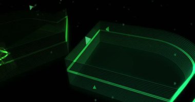 Ekoloji ve çevre dostu sembolün geri dönüşümü soyut konsept holografik cam. Siber teknoloji ve bilgisayar arkaplan 3D nesne.