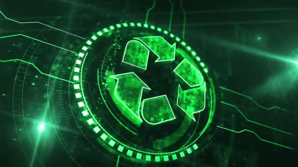 Вертикальне Відео Переробка Екології Екологічно Чистий Символ Цифрової Концепції Мережа — стокове відео