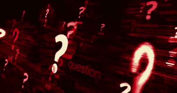 Question Mark Quiz Symbol Technology Loop Concept Abstract Sign Glitch — Stock Video