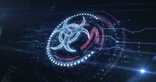 Попередження Про Небезпеку Біогазу Попередження Вірусів Символ Цифрової Концепції Кібертехнології — стокове відео