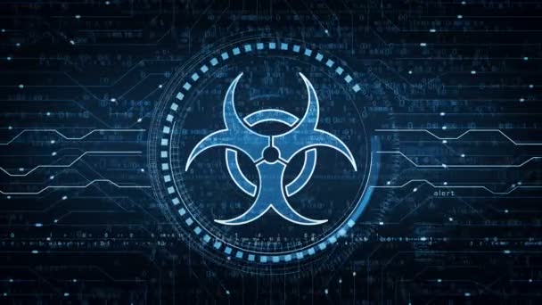 Символ Попередження Про Небезпеку Біогазу Попередження Вірусів Абстрактна Цифрова Концепція — стокове відео