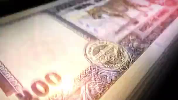 Непальские Деньги Считаются Рупиями 500 Банкнот Npr Макроцикл Быстрым Числом — стоковое видео
