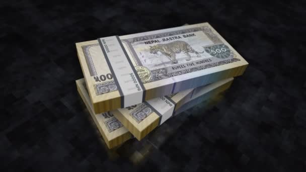 Непальские Деньги Непальские Рупии Концептуальный Фон Экономики Банковского Дела Бизнеса — стоковое видео