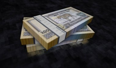 Nepal parası Nepal rupisi para paketi 3D illüstrasyon. 500 NPR banknot destesi. Maliye, nakit, ekonomi krizi, iş başarısı, durgunluk, banka, vergi ve borç kavramı.