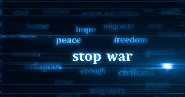 Savaş Barış Insan Hakları Haber Başlıkları Uluslararası Medya Soyut Kavram — Stok video