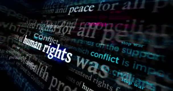 Guerra Conflicto Paz Parada Derechos Humanos Titular Los Títulos Noticias — Vídeo de stock