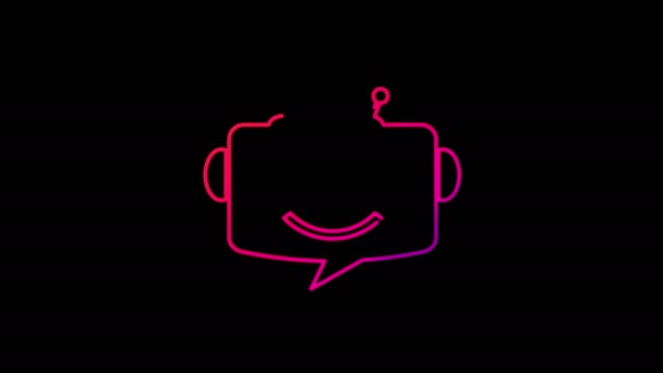 Chatbot Suporte Assistente Line Inteligência Artificial Bate Papo Bot Símbolo — Vídeo de Stock