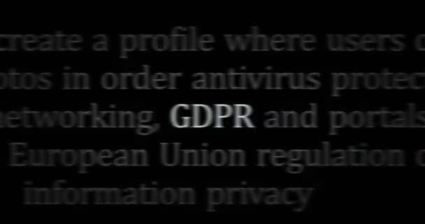 Regulamento Proteção Dados Gdpr Notícias Títulos Segurança Privacidade Todos Meios — Vídeo de Stock