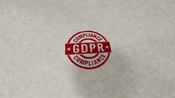 Gdpr Compliance Stamp Loopable Dan Seamless Animation Tangan Stamping Dampak — Stok Video