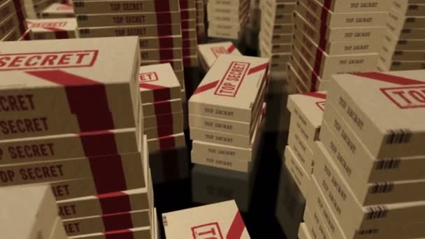 Línea Producción Cajas Alto Secreto Documentos Confidenciales Fábrica Envases Cartón — Vídeos de Stock