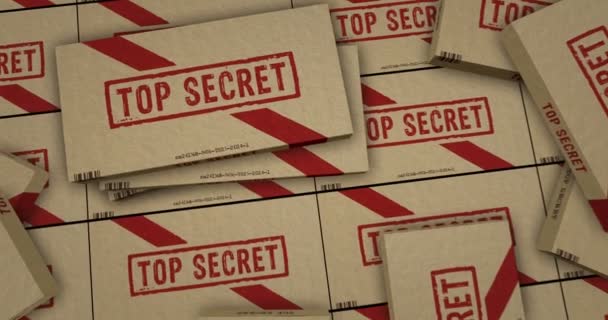 Μυστική Γραμμή Παραγωγής Κουτιών Εμπιστευτικά Έγγραφα Εργοστάσιο Συσκευασίας Χαρτονιού Αφηρημένη — Αρχείο Βίντεο