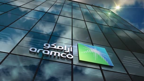 Dhahran Arábia Saudita Janeiro 2024 Edifício Vidro Sede Saudi Aramco — Vídeo de Stock
