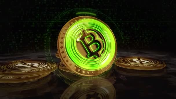 Bitcoin Etf Btc Crypto Monnaie Pièce Tournant Caméra Tourne Autour — Video
