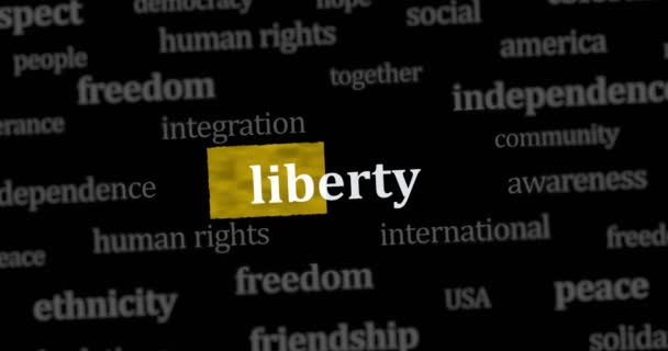 Liberdade Liberdade Títulos Notícias Independência Através Pesquisa Mídia Web Internacional — Vídeo de Stock