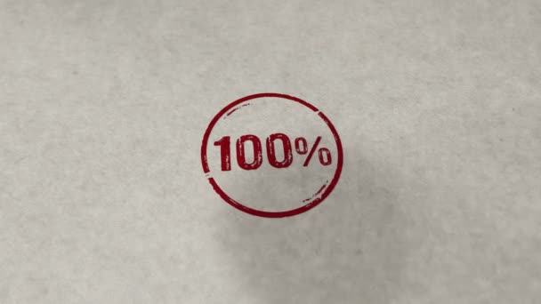 100 100 Stempel Pętli Płynna Animacja Uderzenie Dłoń Procentowa Promocja — Wideo stockowe