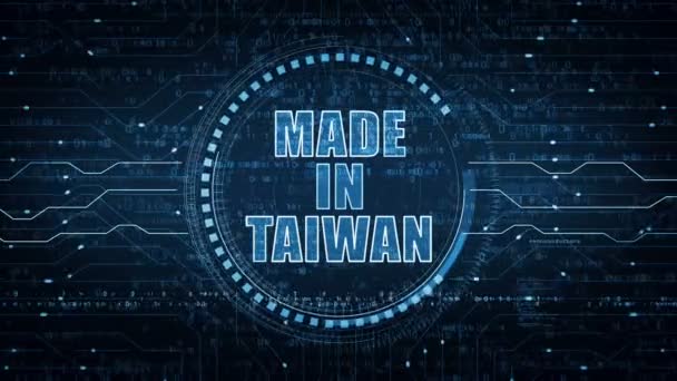 Tayvan Teknoloji Ihracat Sembolü Soyut Dijital Konsept Siber Teknoloji Bilgisayar — Stok video
