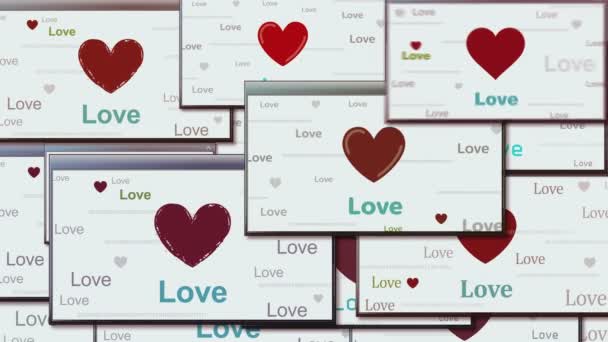 Amour Coeur Romantique Symbole Technologie Boucle Concept Panneau Abstrait Sur — Video