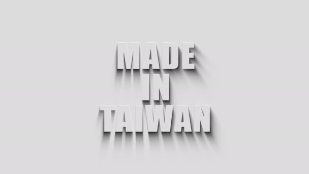 Gemaakt Taiwan Technologie Export Symbool Met Natuurlijke Schaduw Cybertechnologie Icoon — Stockvideo