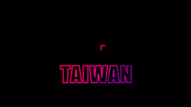 Lavet Taiwan Teknologi Eksport Linje Symbol Loopable Baggrund Cyber Teknologi – Stock-video