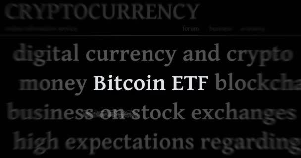 Bitcoin Etf Btcetf Fondo Noticias Titulares Inversión Través Los Medios — Vídeos de Stock