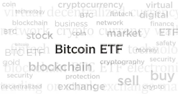 Bitcoin Etf Btcetf Фондирует Инвестиционные Заголовки Мировых Сми Абстрактная Концепция — стоковое видео